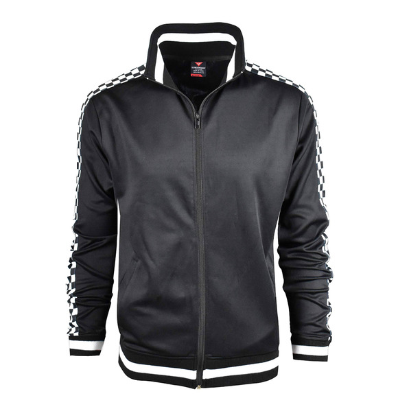 SCREENSHOT Men's Athletic Urban Hip-Hop Track Suit Black Checkered Jacket Large - Picture 14 of 15